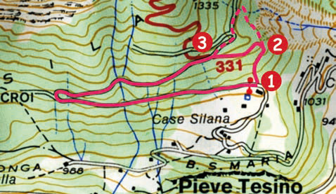 mappa itinerario 3 da pieve a pradellano